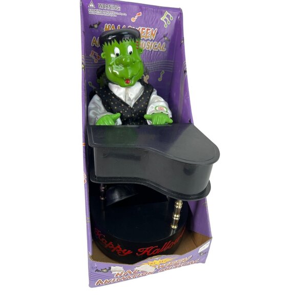 Halloween Animated Musical Frankenstein Piano Playing Good Golly Miss Molly - Picture 1 of 8